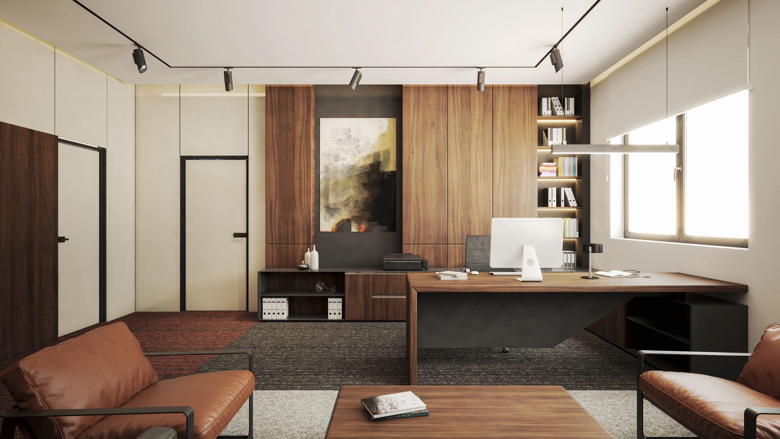 modern masculine workspace